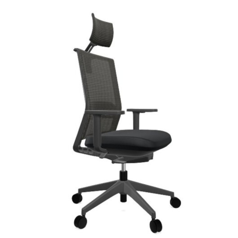 Silla Ergonómica Giratoria Malla Negra Con Cabezal Stay 30 De Actiu