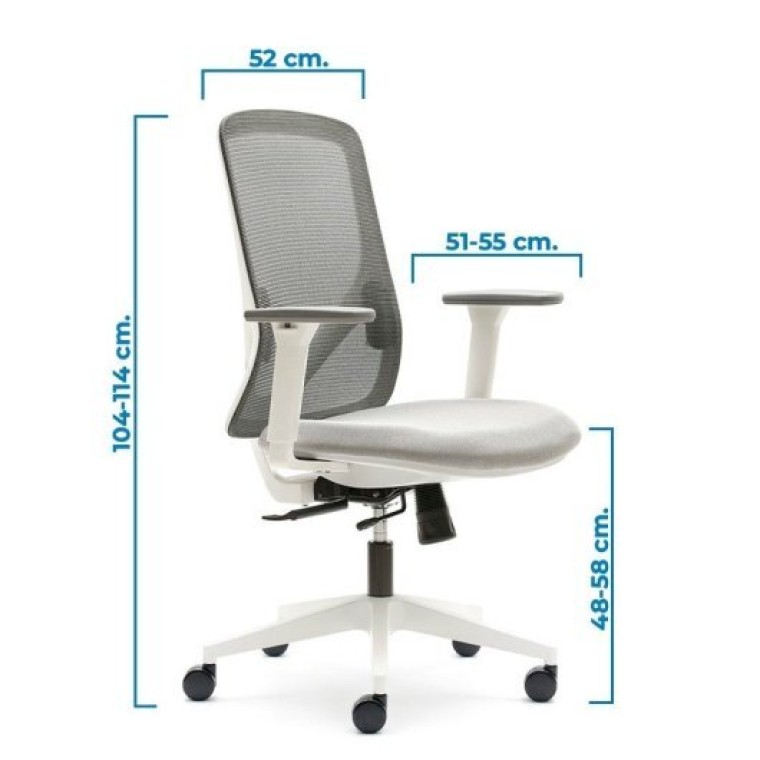 Silla Blanca Escritorio Ergonómica Lyon