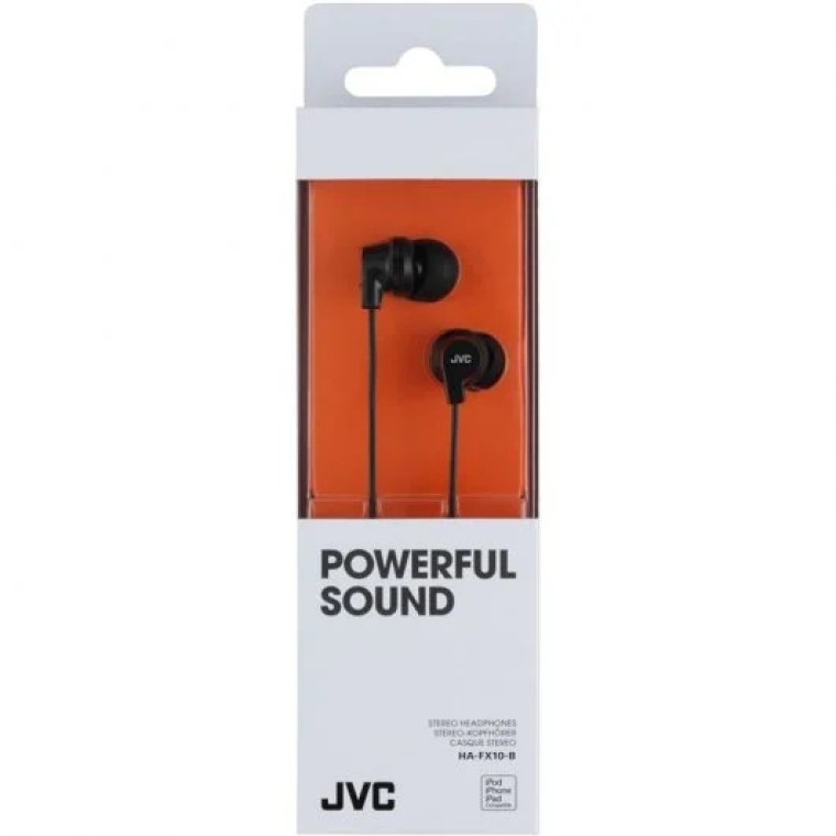 JVC HA-FX10 Auriculares de Botón Negros