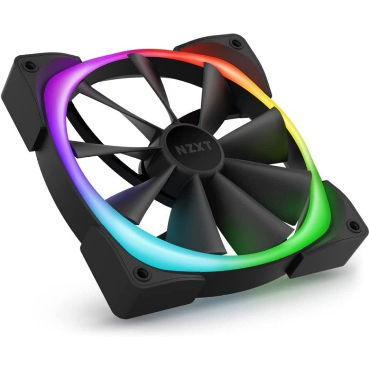 NZXT AER RGB 2 Ventiladores Dobles LED PWM 140mm Negro con Controlador de Iluminación