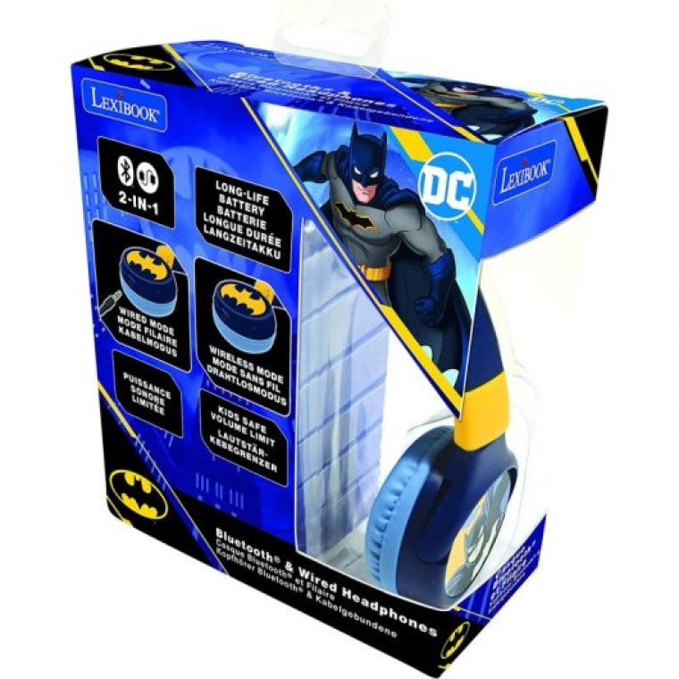 Lexibook Auriculares Infantiles Bluetooth 2 en 1 Batman