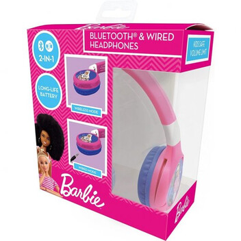 Lexibook Auriculares Infantiles Bluetooth 2 en 1 Barbie