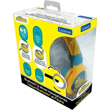 Lexibook Auriculares Infantiles Bluetooth 2 en 1 Minions