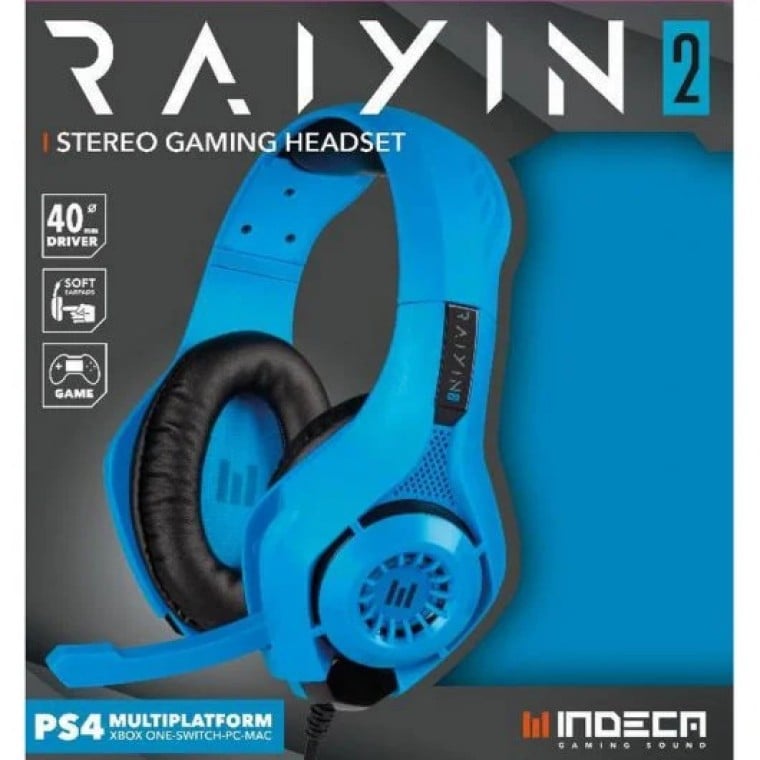 Indeca Raiyin 2 Auriculares Gaming Multiplataforma Azules