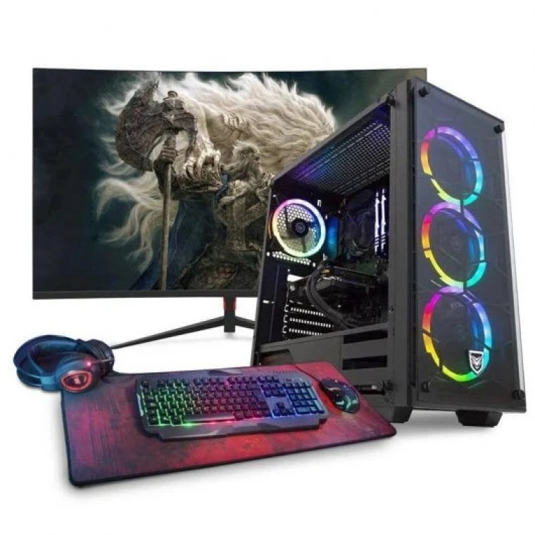 PcVIP Pack Gaming Plus AMD Ryzen 5 5600X/16GB/1TB + 500GB SSD/RTX 3050 Monitor 27" Curvo + Kit Gamin