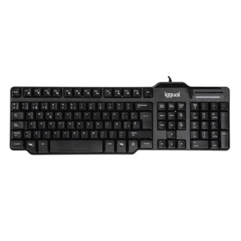 Teclado iggual CK-ID-DNI SMART Negro QWERTY 105 teclas USB lector inteligente