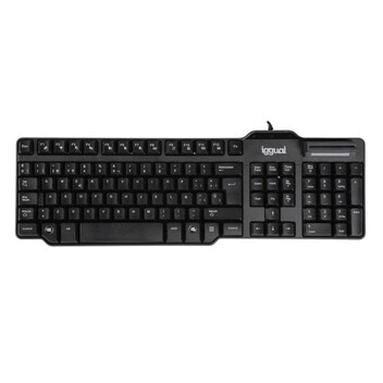 Teclado iggual CK-ID-DNI SMART Negro QWERTY 105 teclas USB lector inteligente