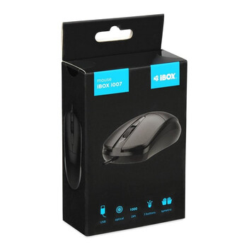Ratón iBox IMOF010 USB cableado 1600 DPI Negro ambidiestro ergonomía Ratón iBox IMOF010 USB cableado 1600 DPI Negro ambidiestro ergonomía