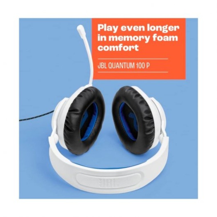 JBL Quantum 100P Auriculares Gaming para Consolas Blanco/Azul