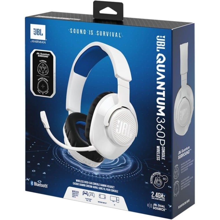 JBL Quantum 910P Auriculares Inalámbricos Gaming Blanco/Azul