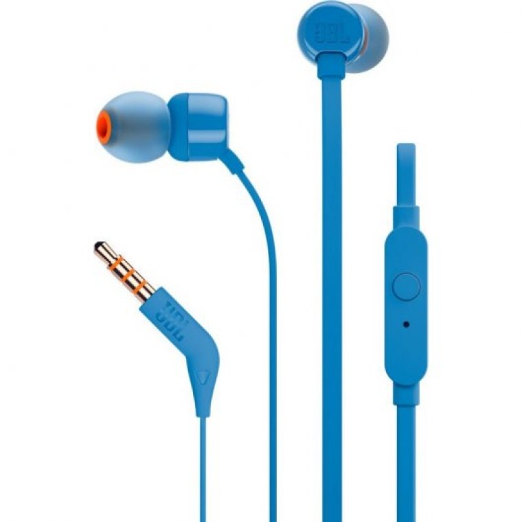 JBL T110 Auriculares con Micrófono Azules