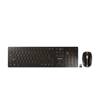 Teclado inalámbrico Cherry DW 9100 Slim QWERTY Español Bluetooth USB-C Negro con ratón