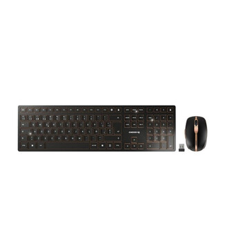 Teclado inalámbrico Cherry DW 9100 Slim QWERTY Español Bluetooth USB-C Negro con ratón