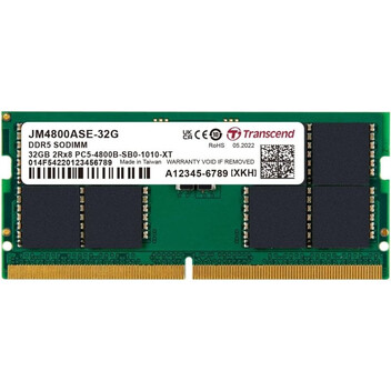Memoria RAM Transcend JetRam SO-DIMM DDR5 4800Mhz 32GB CL40