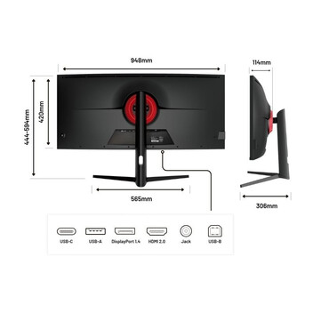 Monitor JAPANNEXT JN-5X40 39.7" LED IPS UltraWide UltraHD 4K FreeSync Curva USB-C