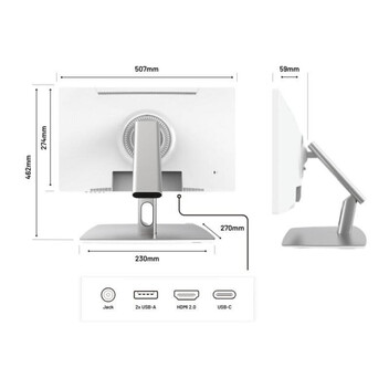 Monitor JAPANNEXT 21.5" FullHD 60Hz IPS Táctil HDR USB-C 65W FreeSync G-Sync Blanco Monitor JAPANNEXT 21.5" FullHD 60Hz IPS Táctil HDR USB-C 65W FreeSync G-Sync Blanco