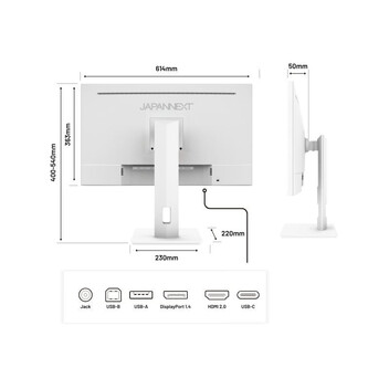 Monitor JAPANNEXT JN-IPS27UHDR-C65W-HSP-W 27" LED IPS UltraHD 4K FreeSync USB-C