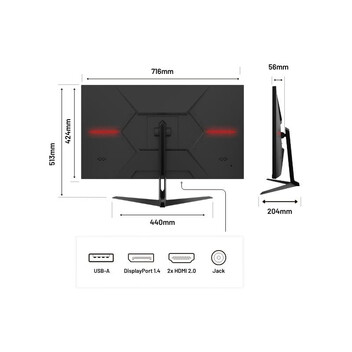 Monitor JAPANNEXT JN-IPS3150WQHDR165 31.5" LED IPS QHD 165Hz FreeSync