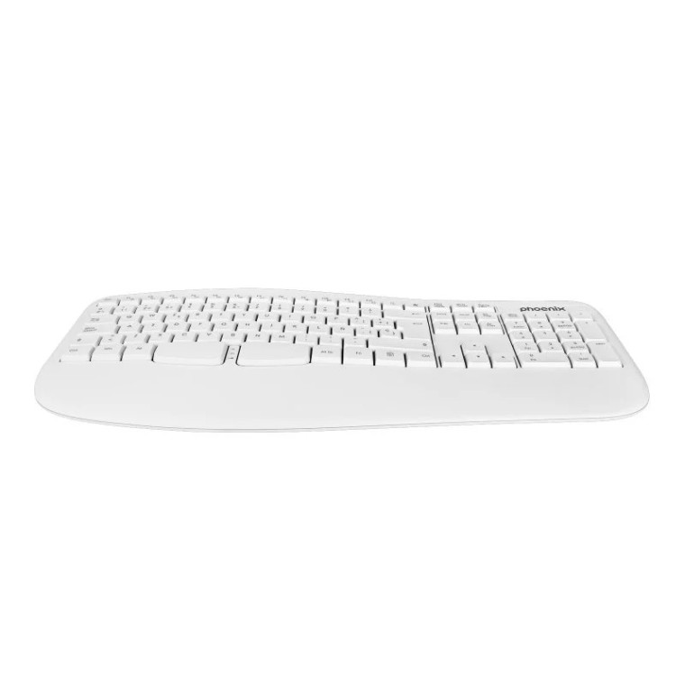 Phoenix K201 Teclado Inalámbrico Ergonómico Blanco