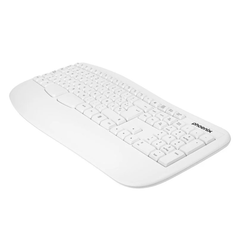 Phoenix K201 Teclado Inalámbrico Ergonómico Blanco