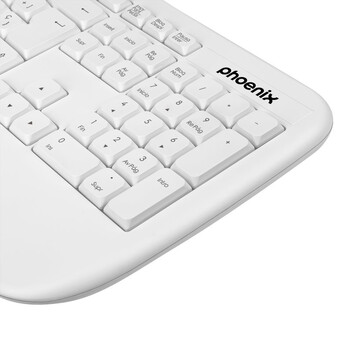 Phoenix K201 Teclado Inalámbrico Ergonómico Blanco Phoenix K201 Teclado Inalámbrico Ergonómico Blanco