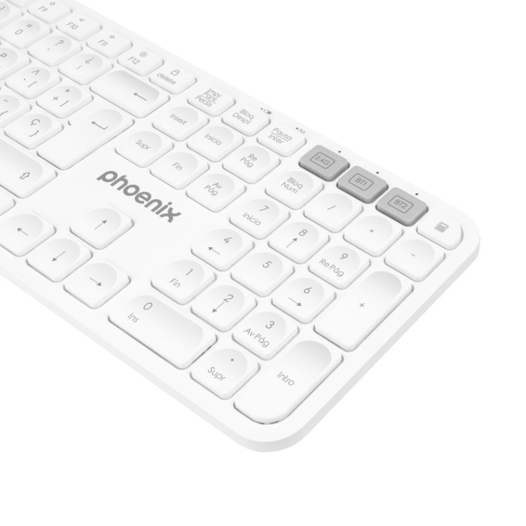 Phoenix K300 Teclado Inalámbrico Multidispositivo Blanco