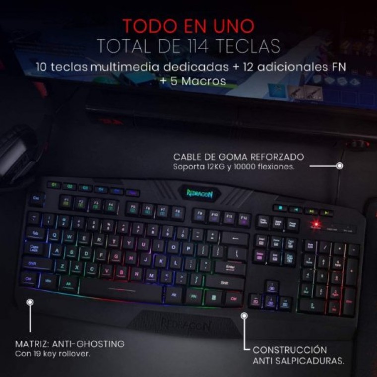 Redragon Harpe Pro K503 Teclado Gaming RGB