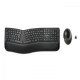 Kensington Pro Fit Ergo Conjunto de Ratón y Teclado Inalámbricos Negro