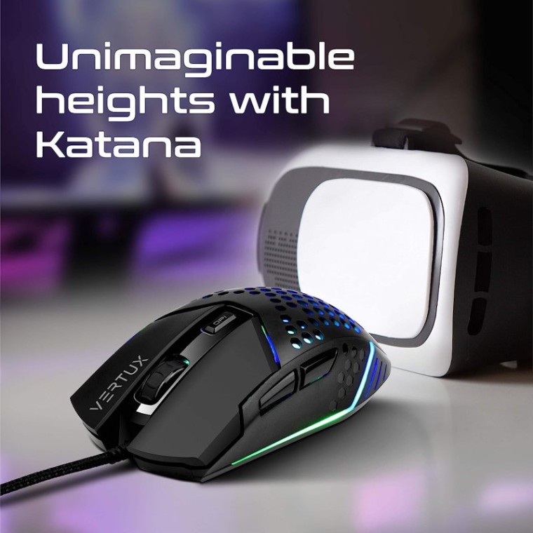 Vertux Katana Ratón Gaming RGB 6 Botones 6400DPI