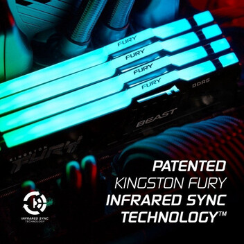 Memoria RAM Kingston FURY Beast RGB White DDR5 6000MHz 32GB CL36 Memoria RAM Kingston FURY Beast RGB White DDR5 6000MHz 32GB CL36