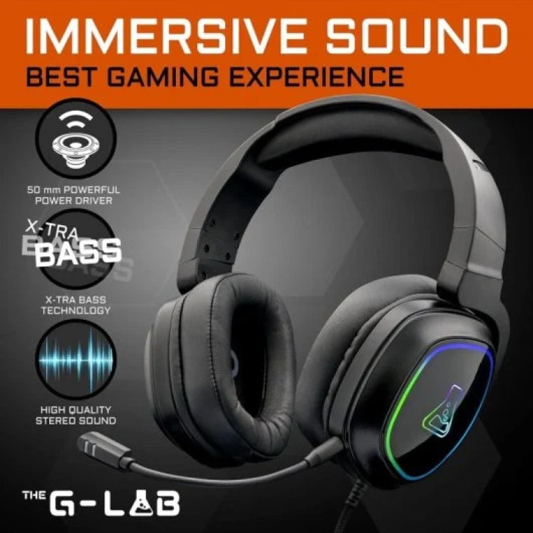 G-Lab Korp Radium Auriculares Gaming RGB Multiplataforma Blancos