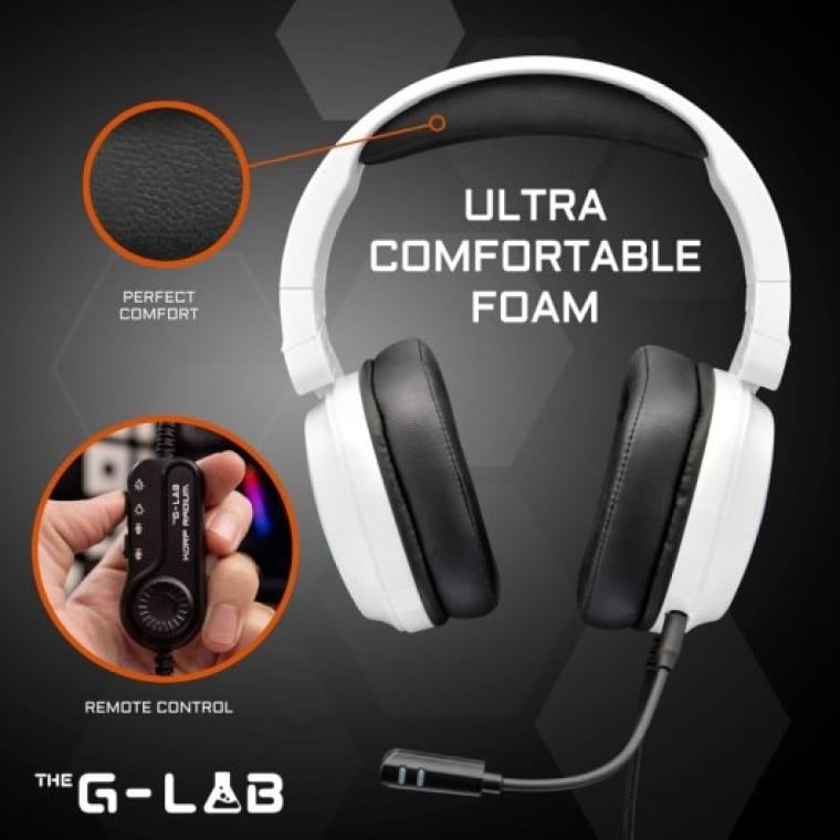 G-Lab Korp Radium Auriculares Gaming RGB Multiplataforma Blancos