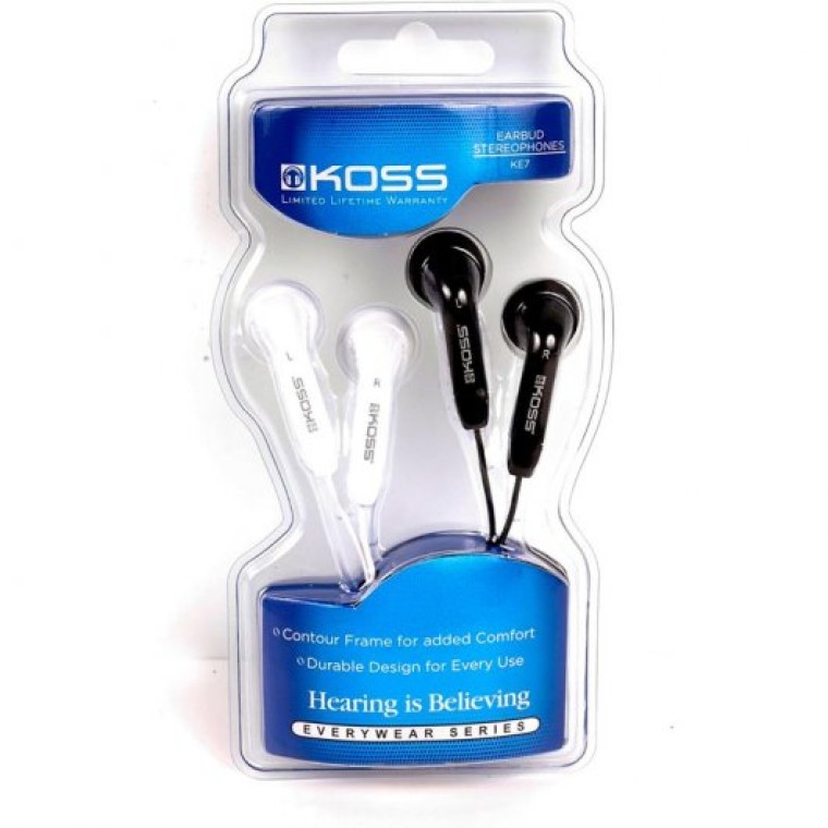 Koss KE7 Set 2 Auriculares con Cable Blanco/Negro