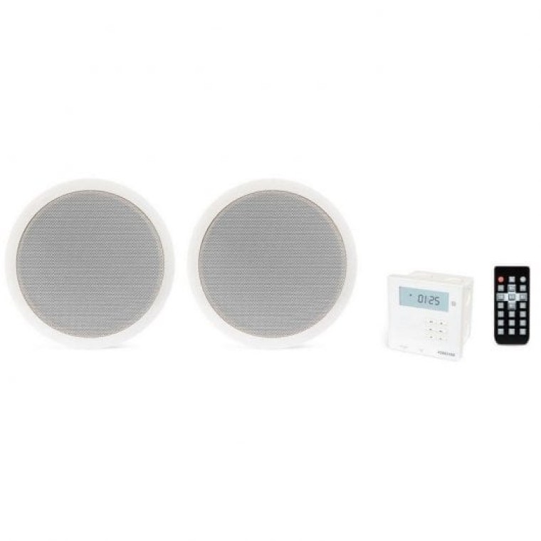 Fonestar KS-06 Amplificador de Pared + Pareja Altavoces de Techo Blancos