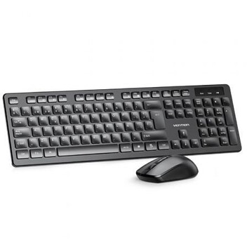Teclado de membrana inalámbrico Vention KTD Layout ES combo con ratón 2.4GHz negro