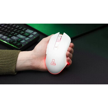 The G-Lab Kult Helium WL Ratón Gaming Inalámbrico RGB 6400 DPI Blanco