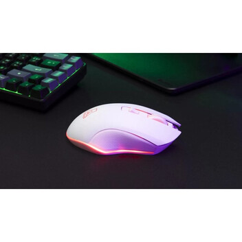 The G-Lab Kult Helium WL Ratón Gaming Inalámbrico RGB 6400 DPI Blanco