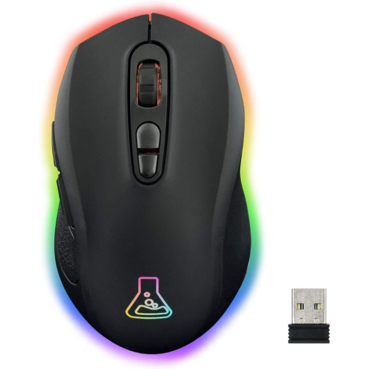 The G-lab KULT-NEON Ratón Gaming RF Inalámbrico RGB 2400 DPI Negro