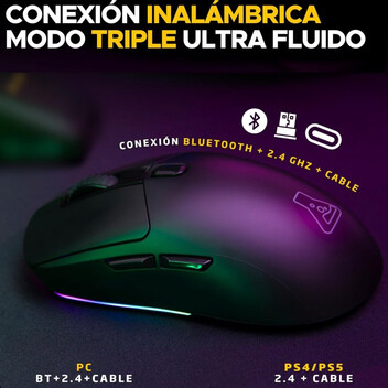 The G-Lab Kult Titanium Ratón Gaming Inalámbrico 12000DPI Negro