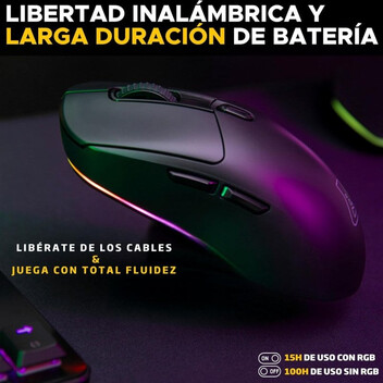 The G-Lab Kult Titanium Ratón Gaming Inalámbrico 12000DPI Negro