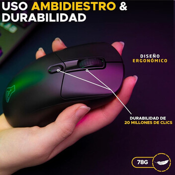 The G-Lab Kult Titanium Ratón Gaming Inalámbrico 12000DPI Negro