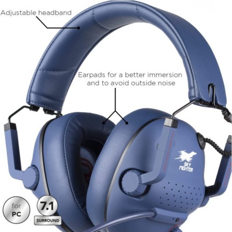 Konix Drakkar Skyfighter Auriculares Gaming 7.1 Azules