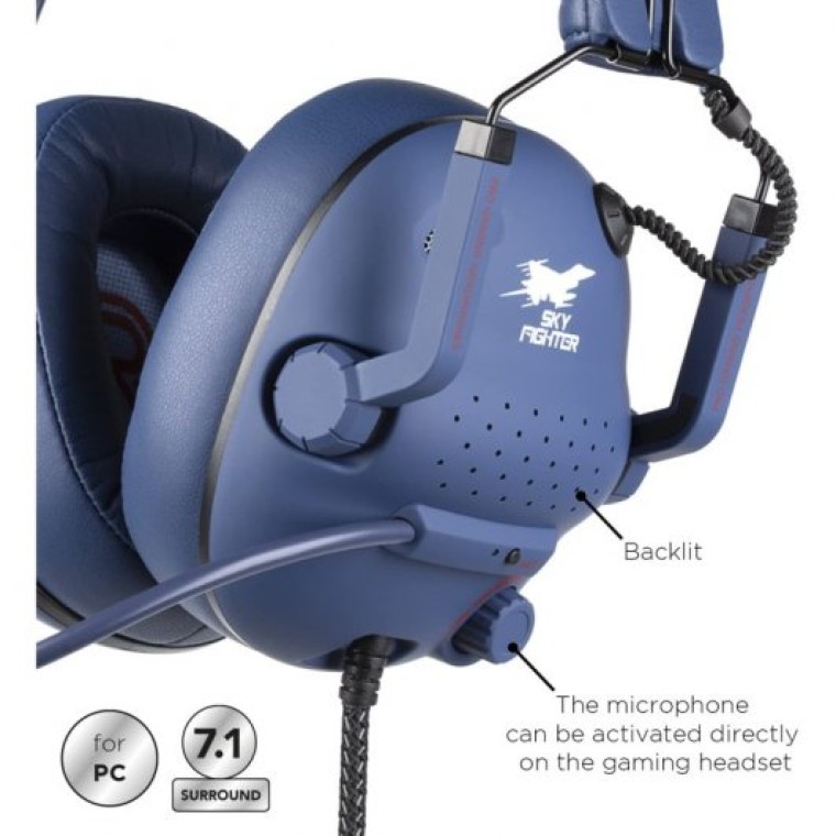 Konix Drakkar Skyfighter Auriculares Gaming 7.1 Azules