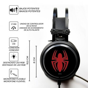 Marvel Auriculares Gaming 7.1 Hombre Araña 001 Marvel Auriculares Gaming 7.1 Hombre Araña 001
