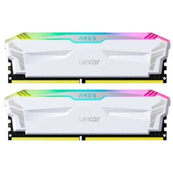 Memoria RAM Lexar ARES RGB DDR5 6400Mhz 32GB 2x16GB CL32 Blanco