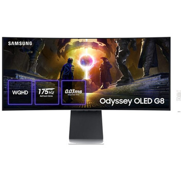 Monitor Samsung Odyssey OLED G8 G85SD 34" OLED UltraWide QHD 175Hz Altavoces FreeSync Premium Pro Cu
