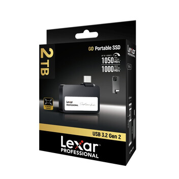Disco Duro Lexar Professional Go 2TB SSD USB-C 1050MB/s IP65 Ultra Compacto Resistente Negro Disco Duro Lexar Professional Go 2TB SSD USB-C 1050MB/s IP65 Ultra Compacto Resistente Negro