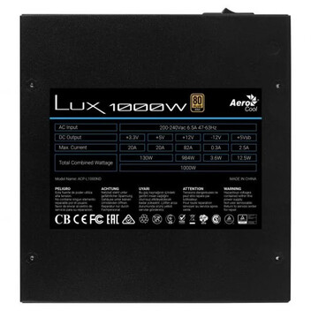 Aerocool LUX1000 1000W 80 Plus Gold Aerocool LUX1000 1000W 80 Plus Gold