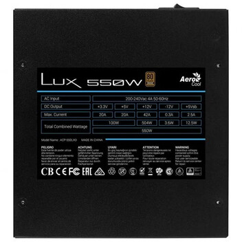 Aerocool Lux 550W 80 Plus Bronze Aerocool Lux 550W 80 Plus Bronze