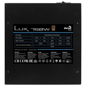 Aerocool Lux 750W 80 Plus Bronze Aerocool Lux 750W 80 Plus Bronze
